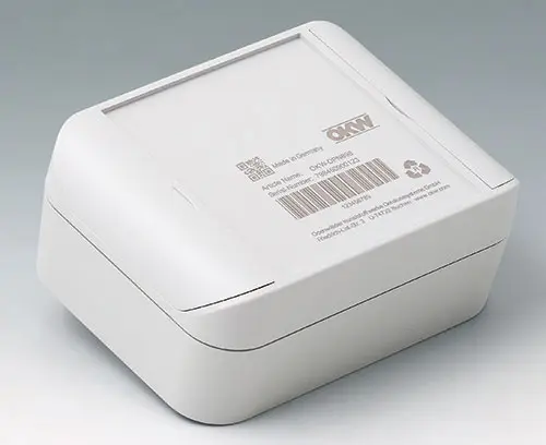 Светло-серый корпус SMART-BOX из АСА+ПК-ОС (UL 94 V-0) с лазерной гравировкой